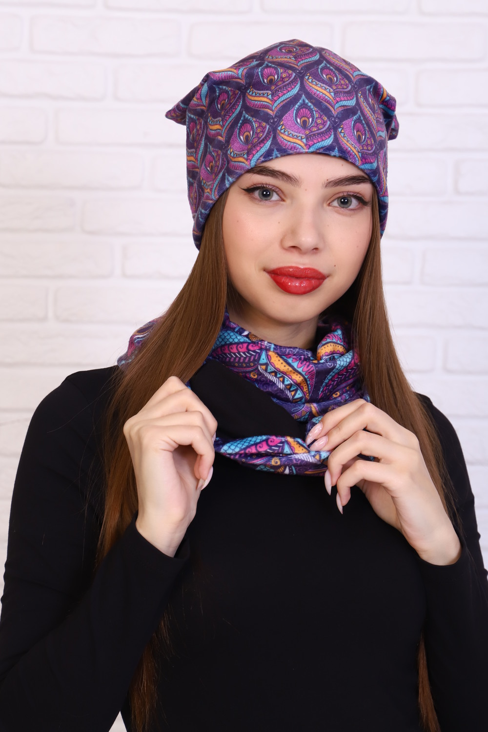 Комплект женский шапка и шарф-снуд iv83597 56-58 от Grandstock