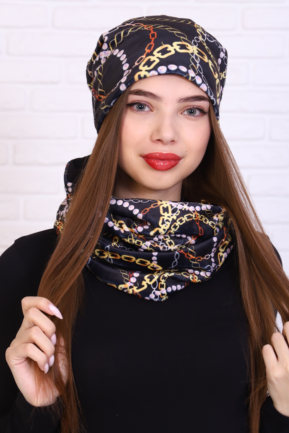 Комплект женский шапка и шарф-снуд iv83599 56-58 от Grandstock