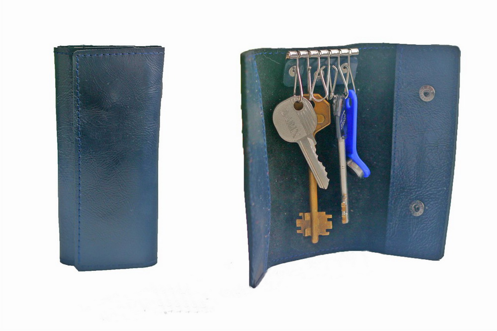 Ключница кожаная "Альмерия" 6 ключей (синяя) от Грандсток